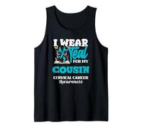 Cinta de concientización sobre el cáncer Cervical I Wear Teal For My Cousin Camiseta sin Mangas