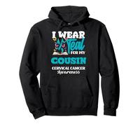 Cinta de concientización sobre el cáncer Cervical I Wear Teal For My Cousin Sudadera con Capucha