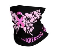 Cinta De Concientización sobre El Cáncer con Flores Y Mariposas Unisex Bufanda Tubular Elástica Snood Multifunción Bandana para Ciclismo Yoga Deportes Invierno