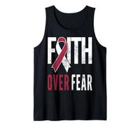 Cinta de concientización sobre el cáncer de Garganta con fe sobre el Miedo Camiseta sin Mangas