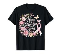 Cinta de concientización sobre el cáncer de Mama Hope is Stronger Than Fear Camiseta