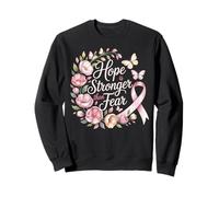 Cinta de concientización sobre el cáncer de Mama Hope is Stronger Than Fear Sudadera