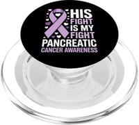 Cinta de concientización sobre el cáncer de páncreas His Fight Is My Fight PopSockets PopGrip para MagSafe