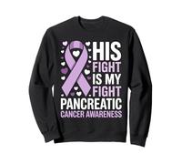 Cinta de concientización sobre el cáncer de páncreas His Fight Is My Fight Sudadera
