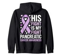 Cinta de concientización sobre el cáncer de páncreas His Fight Is My Fight Sudadera con Capucha