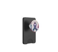 Cinta de concientización sobre la prevención del Suicidio Verde Azulado y Morado PopSockets PopWallet para MagSafe
