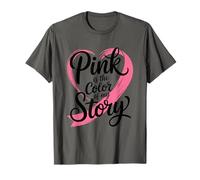 Cinta de corazón Rosa es el Color de mi Historia Camiseta