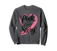 Cinta de corazón Rosa es el Color de mi Historia Sudadera