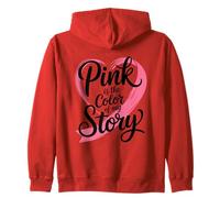 Cinta de corazón Rosa es el Color de mi Historia Sudadera con Capucha