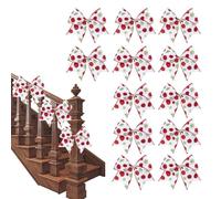 Cinta de corona de Navidad grande, decoración rústica hecha a mano, lunares brillantes, decoración de árbol de Navidad para uso doméstico, cinta de Navidad para coronas, cinta de Navidad de 15 cm