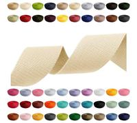 Cinta de correa 2m 5m 10m 50m, 50 colores, ancho 10mm 15mm 20mm 25mm 30mm 40mm 50mm, correa para bolsa de polipropileno, ideal para proyectos de bricolaje, manualidades (031) crema claro, 20mm x 10m