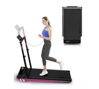 Cinta de correr con inclinación, 300 libras, portátil, compacta, debajo del escritorio, almohadilla plegable 3 en 1 con barra de mango para el hogar y la oficina pequeña, con control remoto y pantalla