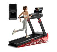 Cinta de Correr de 3,5 HP con 20% de inclinación automática de 14 KMH para el hogar con Pantalla táctil y Monitor de frecuencia cardíaca, Capacidad de 180 kg, 8 Puntos, absorción de Impactos, sin