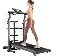 Cinta de Correr doméstica con inclinación del 12% y Altura Ajustable, Cinta Plegable con Manillar, Capacidad para 90 kg, autopropulsada para Personas Mayores, niños y Adultos.,Music Edition