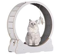 Cinta de Correr grande para gatos con diseño, Rueda de Ejercicio para gatos de Interior, Dispositivo de pérdida de Peso Seguro y silencioso para gatos (White L)