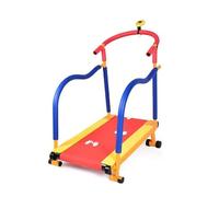 Cinta de correr para niños con inclinación, monitor LED y manillar, pedales antideslizantes no motorizados para caminar en interiores, entrenamiento para edades de 3 a 12 años