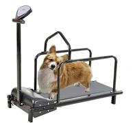 Cinta de correr para perros pequeños y medianos, máquina ajustable para correr caninos con podómetro para ejercicio y entrenamiento en interiores, rampa ajustable para un rendimiento óptimo