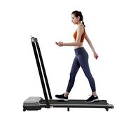 Cinta de correr plegable 2 en 1, cinta de correr motorizada, cinta de correr para uso doméstico, alfombrilla silenciosa de 6 km/h, con pantalla LCD, mando a distancia, bicicleta estática