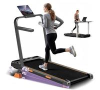 Cinta de Correr portátil Plegable 4 en 1 de 3.0 HP con asa para Oficina, 14% de inclinación Debajo del Escritorio, 136 kg, Capacidad de 7 Capas de amortiguación