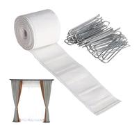 Cinta de cortina - 6 m Cinta Plisado con 15 ganchos | Banda para cabeza, cortinas, decoración de ventana, accesorio para decoración del hogar, dormitorio, salón, cortinas, estilo DIY