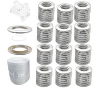 Cinta de cortina de 10 m, cinta adhesiva para cortinas perforadas, 60 anillas de cortina, accesorios de cortina, 40 mm de diámetro interior, ojales para cortina de ventana, cortina de ducha,