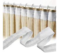 Cinta de cortina fruncida, 30 m x 2,5 cm, poliéster, cinta plisada, cortina extraíble, para coser