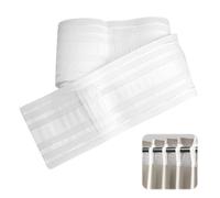 Cinta de cortina para coser, 30 × 8,5 cm, cinta plisada de doble fila con separación de pliegues, color blanco, para decoración de cortinas