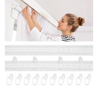 Cinta de Cortina Plisada,30m x 2.5cm Cinta Fruncida para Cortina con 50 Ganchos,Cinta de Cabecera de Cortina,Cinta de Cortina de Poliéster para Cortina de Ventana,Cortina de Puerta y Cortina de Ducha