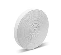 Cinta de Costura de Algodón 25mm 45m Cintas al Sesgo de Algodón Blanco Cintas Bies de Espiga Cinta de Sarga de Patrón Correas Anchas de Algodón para Coser Tejer Manualidades de Bricolaje Costura