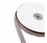 Cinta de cuadros de 45 m,cinta de regalo de vichy,cinta de cuadros para manualidades,cinta decorativa para Navidad,boda,día de San Valentín,bautizo,cumpleaños,fiesta,regalo,embalaje,6 mm,color marrón