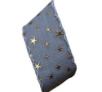 Cinta de Denim 9-10Yards 25MM 38MM Cinta Dorada/Estrellas/Denim De Doble Cara