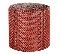 Cinta de diamantes de imitación, 9 m, 24 filas, galvanoplastia, tiras de diamantes de imitación, malla, decoración de ropa de boda(rojo)