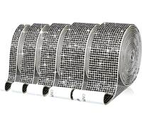 Cinta de diamantes de imitación Cinta autoadhesiva de 1 yarda (90 cm), multicolor, varios tamaños for manualidades DIY(Black,4 Row (8mm))