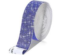 Cinta de diamantes de imitación Cinta autoadhesiva de 1 yarda (90 cm), multicolor, varios tamaños for manualidades DIY(Sapphire,8 Row (18mm))