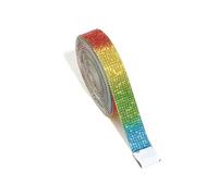 Cinta de diamantes de imitación Cinta autoadhesiva de 1 yarda (90 cm), multicolor, varios tamaños for manualidades DIY(Colorful,6 Row (1300cmm))