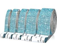 Cinta de diamantes de imitación Cinta autoadhesiva de 1 yarda (90 cm), multicolor, varios tamaños for manualidades DIY(Blue,8 Row (18mm))