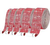 Cinta de diamantes de imitación Cinta autoadhesiva de 1 yarda (90 cm), multicolor, varios tamaños for manualidades DIY(Red,4 Row (8mm))