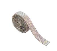 Cinta de diamantes de imitación Cintas de cristal autoadhesivas for bricolaje, multicolor plateado, 90 cm, varios anchos 2 mm(1.4cm Colorful)