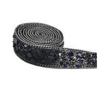 Cinta de diamantes de imitación de 1.1 yarda para manualidades, adornos, cinta de diamantes de imitación brillantes para cumpleaños, boda, decoración de pasteles, cinta brillante para manualidades