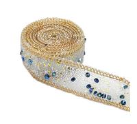 Cinta de diamantes de imitación de 1.1 yarda para manualidades, adornos, cinta de diamantes de imitación brillantes para cumpleaños, boda, decoración de pasteles, cinta brillante para manualidades