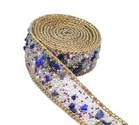 Cinta de diamantes de imitación de 1.1 yarda para manualidades, adornos, cinta de diamantes de imitación brillantes para cumpleaños, boda, decoración de pasteles, cinta brillante para manualidades