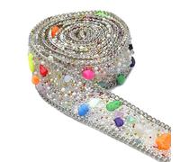 Cinta de diamantes de imitación de 1.1 yarda para manualidades, adornos, cinta de diamantes de imitación brillantes para cumpleaños, boda, decoración de pasteles, cinta brillante para manualidades