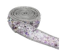 Cinta de diamantes de imitación de 1.1 yarda para manualidades, adornos, cinta de diamantes de imitación brillantes para cumpleaños, boda, decoración de pasteles, cinta brillante para manualidades