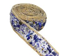 Cinta de diamantes de imitación de 1.1 yarda para manualidades, adornos de diamantes de imitación brillantes para cumpleaños, boda, decoración de tartas