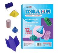 Cinta de dibujo 3D libro de aprendizaje de geometría | Libro de aprendizaje para fórmulas de volumen, juguete interactivo para aprender a fórmulas para principiantes, niños, niñas, actividades