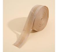 Cinta de dobladillo de tela neutra que funciona igual de bien en materiales ligeros y de pantalones (beige)