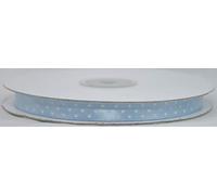 Cinta de doble raso con lunares, ancho 10 mm, longitud 50 metros (cielo)