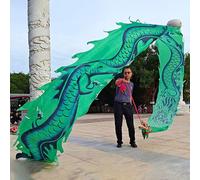 Cinta de dragón con diseño de dragón Poi Dance con imágenes de loong chino, serpentina de dragón colorida for lanzar al aire libre, bandera de danza artística con diseño de dragón de 26 pies/33 pies d