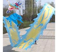 Cinta de dragón Poi con patrón de nubes azules y amarillas, diseño de dragón for malabarismo, Poi giratorio y agitador, serpentina de dragón for fitness al aire libre for adultos y personas mayores.