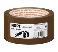 Cinta de embalaje NOPI (poliolefina, 66 m x 50 mm) color marrón | Cinta de embalaje versátil de PE - Resistente a la abrasión y sin disolventes - Desenrollado silencioso
